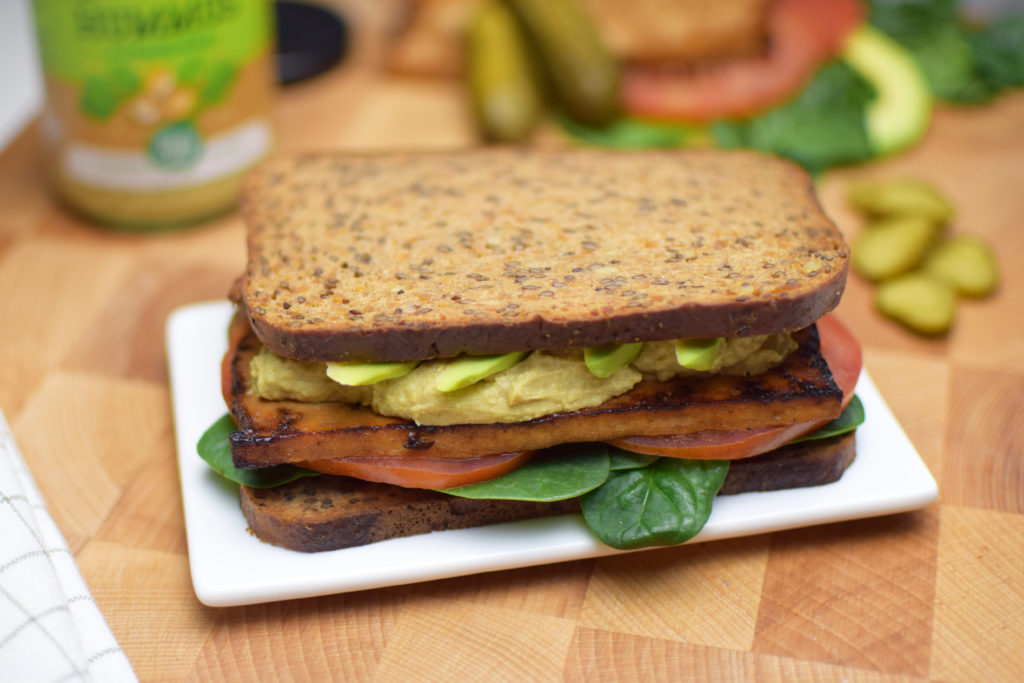 Recept sandwich proteinebrood, tofuburger TerraSana