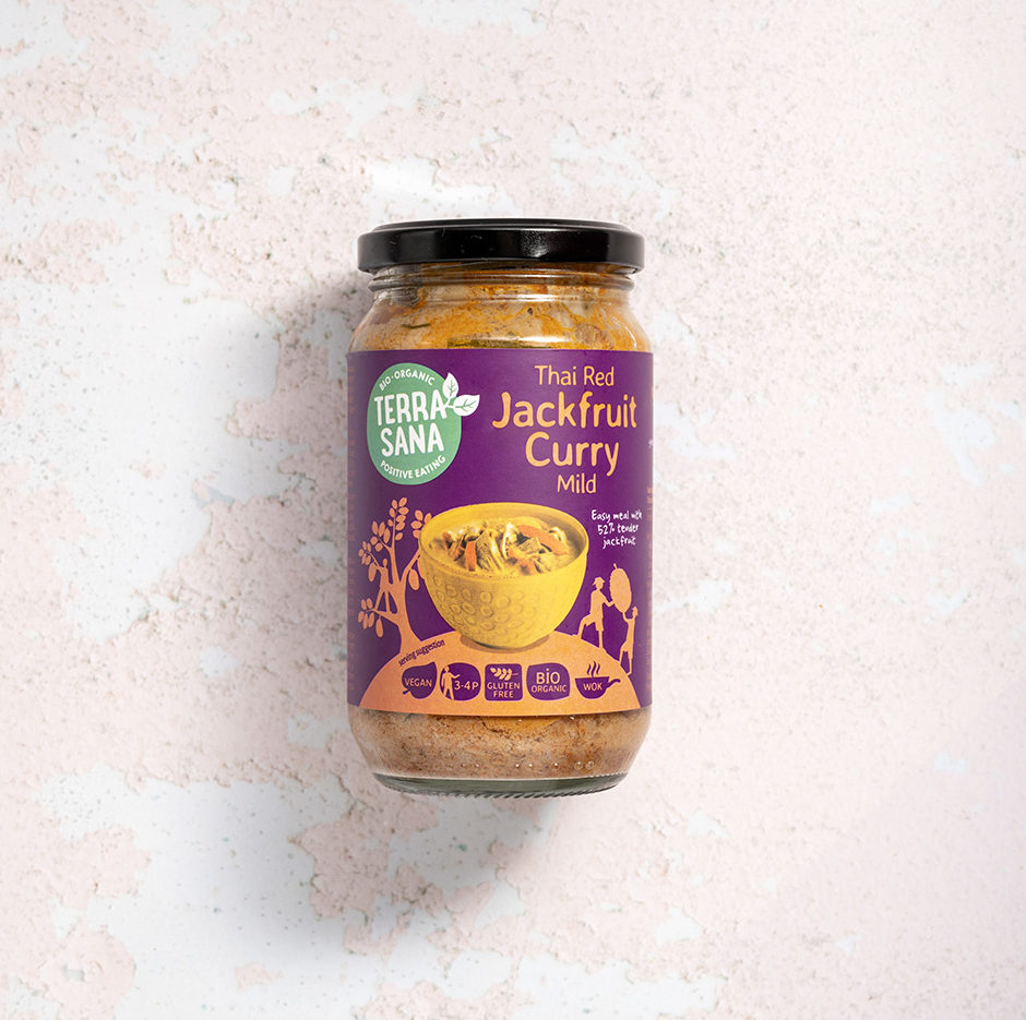 jackfruitcurry rood biologisch vegan curry